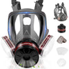 Gas Masks Survival Nuclear and Chemical,Full Face Respirator for Spray Paint,Chemical,Epoxy Resin,Grinding work.