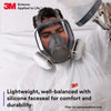 Full Facepiece Reusable Respirator 6800, NIOSH, Large Lens, ANSI High Impact Eye Protection, Silicone Face Seal, Four-Point Harness, Comfortable Fit, Painting, Dust, Chemicals, Medium