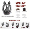 Gas Masks Survival Nuclear and Chemical,Full Face Respirator for Spray Paint,Chemical,Epoxy Resin,Grinding work.