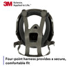 Full Facepiece Reusable Respirator 6800, NIOSH, Large Lens, ANSI High Impact Eye Protection, Silicone Face Seal, Four-Point Harness, Comfortable Fit, Painting, Dust, Chemicals, Medium