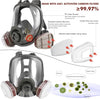 Gas Masks Survival Nuclear and Chemical,Full Face Respirator for Spray Paint,Chemical,Epoxy Resin,Grinding work.
