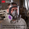 Full Facepiece Reusable Respirator 6800, NIOSH, Large Lens, ANSI High Impact Eye Protection, Silicone Face Seal, Four-Point Harness, Comfortable Fit, Painting, Dust, Chemicals, Medium