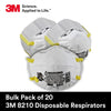8210 Particulate Respirator, N95, Pack of 20 Disposable Respirator, NIOSH APPROVED, Two-Strap Cup Style Design, Lightweight with Cushioning Nose Foam